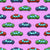 Colorful Toy Pixelated Video Game Cars on Pale Purple Wallpaper Image
