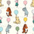 Classic Winnie the Pooh and Friends Floating Balloons on Ivory Image