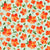 Lush Watercolor Orange Flowers in light mint green background Image