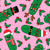 Christmas Pickles Santa Claus Reindeer Snowman Elf in Pink Image