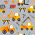 Yellow Construction Trucks and Tools On Gray Image