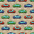 Colorful Toy Pixelated Video Game Cars With Road Lines Markings on Khaki Brown Wallpaper Image
