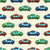 Colorful Toy Pixelated Video Game Cars on Beige Image