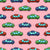 Colorful Toy Pixelated Video Game Cars on Pink Wallpaper Image