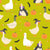 Halloween Costumed Silly Geese Dressed as Cute Ghosts, Vampires, Witches and Frankensteins on Lime Green Image