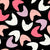 Sphynx Cat Cutouts, Hot Pink, Lilac Peach and White on Black Image