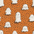 Cute Ghosts with Black Dots on Orange Image