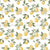Watercolor Lemon Blossom Toss in White and Yellow, Sunshine & Lemons by JuneyB Design Image