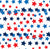 Scattered Red and Blue Stars on White - A Versatile All-American Print for Quilts, Apparel, and Home Decor! Image