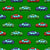 Colorful Toy Pixelated Video Game Cars on Green Wallpaper Image
