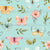 Penelope Watercolor Butterfly Blossoms on Aqua Blue Image