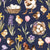 Easter Chicken by MirabellePrint / Navy Linen Textured Background Image