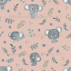 Koola Bear Raspberry Koala Bears Blush - Raspberry Creek Fabrics