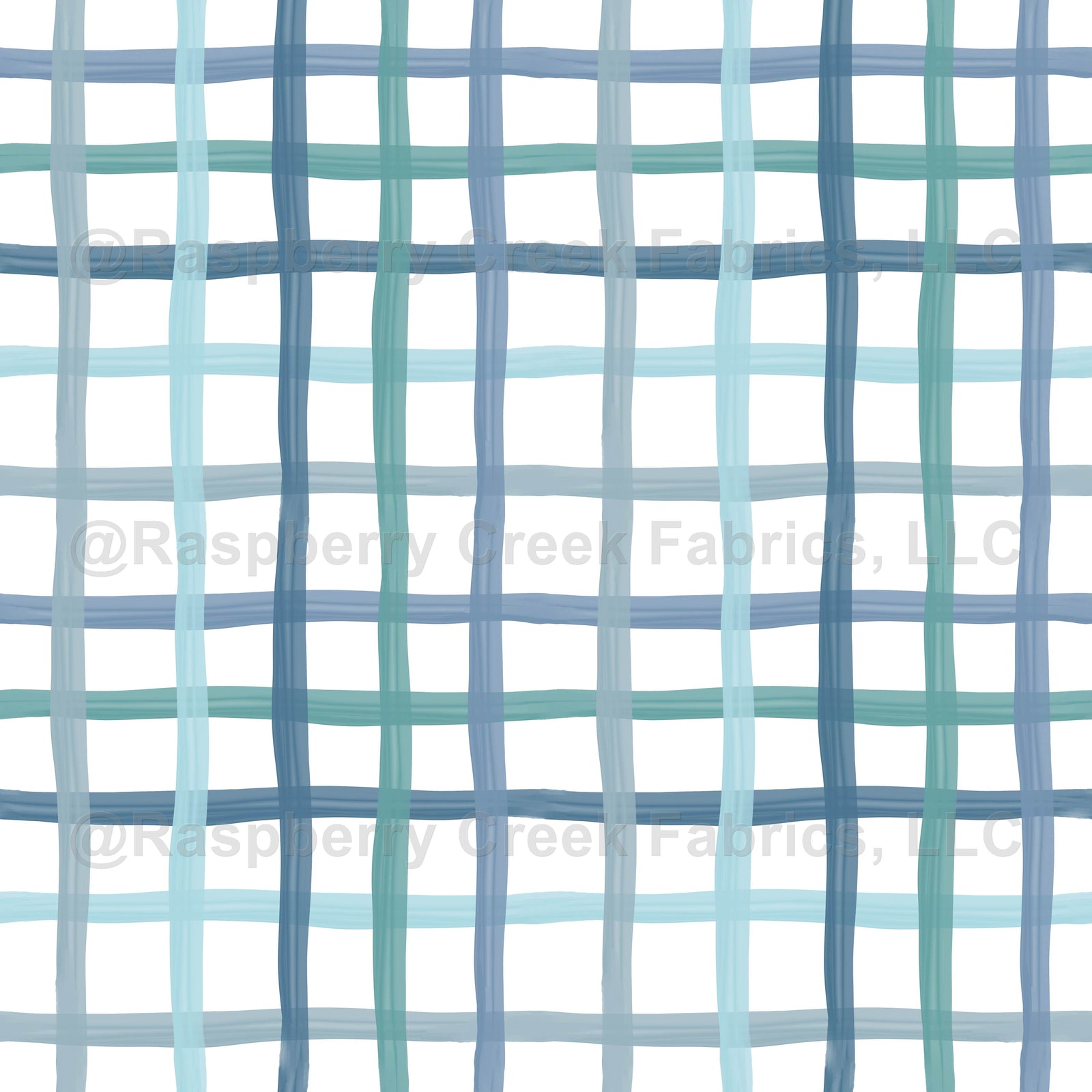 Watercolor Plaid in Blue Monochrome