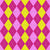 Argyle Pattern, Pink Yellow Baby Pink, White Stitching Image