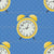 Back To School - Yellow Retro Clocks On Blue Image