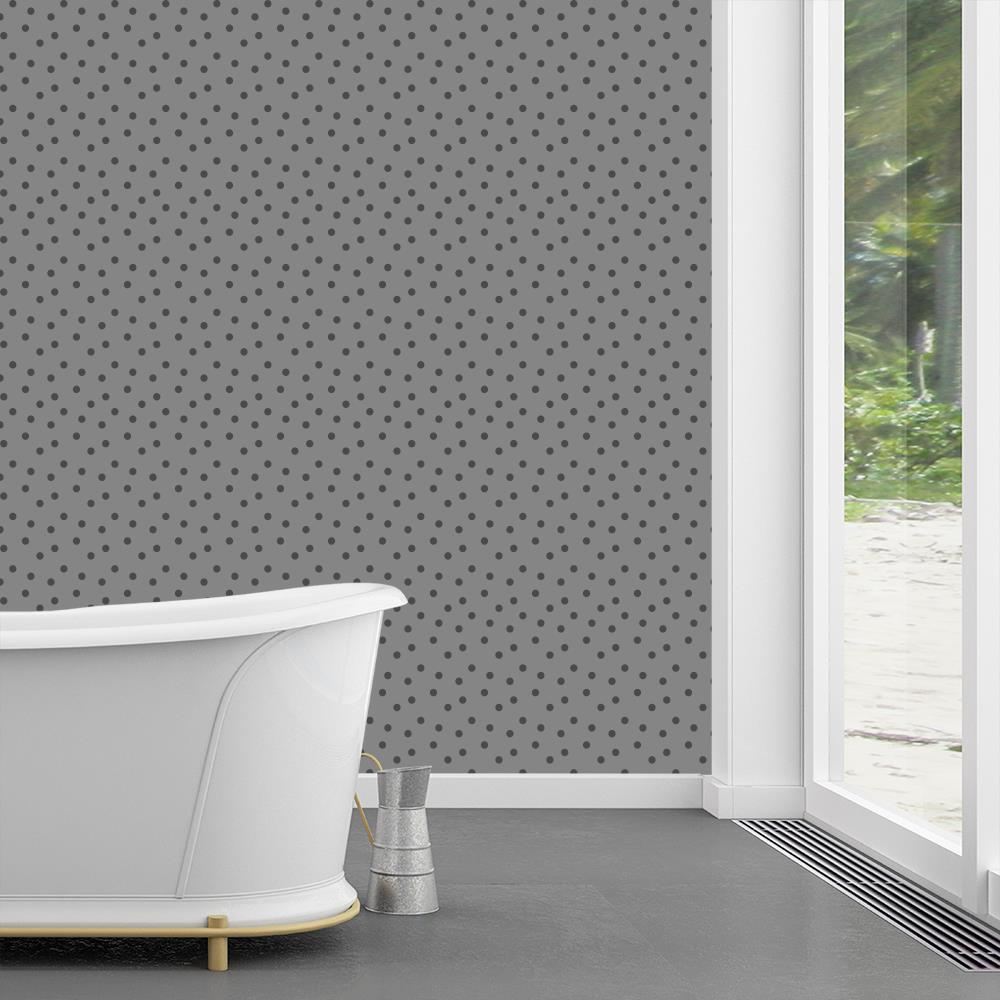 Modern Polka Dots 2 on Gray