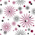 Atomic Sparkles Wall Paper  - Burgundy on White -  Mid-Century, Vintage Home,  Retro Snowflakes Image