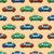 Colorful Toy Pixelated Video Game Cars on Sunset Corvette Brown Image