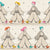 Retro Beige and Rainbow Pattern Parade Colorful Girls Whimsical Walk Wallpaper Image