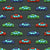 Colorful Toy Pixelated Video Game Cars on Asphalt Gray Image