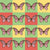 Pop Art Butterflies on Green Yellow and Red Image