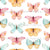 Penelope Colorful Watercolor Butterflies and Moths on White Image