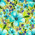 Patrice - Light Blue Watercolor Floral on Chartreuse Green Image