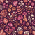 Cozy Fall Forest in Magenta Maroon and Sienna Brown Woodland Botanical Image