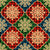 Festive Gold Snowflake Christmas Plaid in Blue Red and Green Image