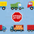 Sky Blue Trucks Fabric, boys nursery design, truck themed fabric, blue fabric, Transportation Collection Image