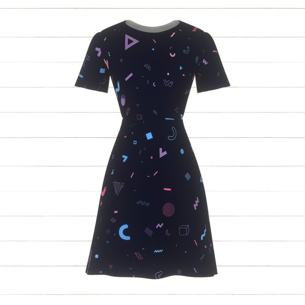 Squiggles Pattern, Geometric Parts, Pastel Colors, Midnight Blue Backg ...