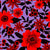 Red Jungle Florals on Purple Image