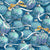 Festive Christmas Balls Pattern, Teal, Gold-Tone, White on Faux Texture Fabric Image