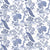 Blue and White Chinoiserie Peacock Garden Toile Image