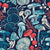 Mystical fungi // midnight blue background aqua teal coral and red wild mushrooms Image