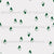 Snow capped tossed Christmas fir spruce trees wood forest monochrome lineart green on white. Wide spread subtle conifers.  Perfect for Quilting, Home Décor, or fun pieces of clothing. Fits Christmas, wood, cabin, hunting, nature, outdoor themes. Image