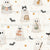 Halloween Ghosts and Bats in Cream, Spooky Friends by JuneyB Design Image
