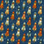 cat - vintage astronaut cats in their rockets - space cat fabric Image