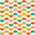 Mid Century Modern Horizontal Half Circles in Orange, Red, Teal, Green and Pink Image