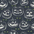 Jack-o'-lanterns with cat eyes in charcoal gray. Image