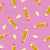 Bright Yellow and Red Pencils Shavings Stationery Triangle Lilac Pink Image