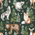 Woodland Critters by MirabellePrint / Forest Green Background Image