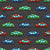 Colorful Toy Pixelated Video Game Cars on Charcoal Gray Image