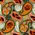 Halloween paisley sage green orange Image