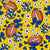 Footballs and Cheer Bows in Blue and Yellow Image