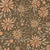 Hand Painted Watercolor Daisy Floral in Peach and Sage on Brown Image