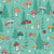 Wonderland Mushrooms on Teal Image