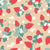 Red Strawberries, White Flowers, and Green Leaves on this Tan Background Make a Delicious Spring or Summer Pattern Design Image