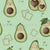 Avocado and Toast With Hearts | Avocado Pattern Background Color Mint Image